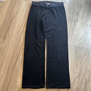 Vintage 2010 Juicy Couture Velour Velvet Black Pants Kids Size 12